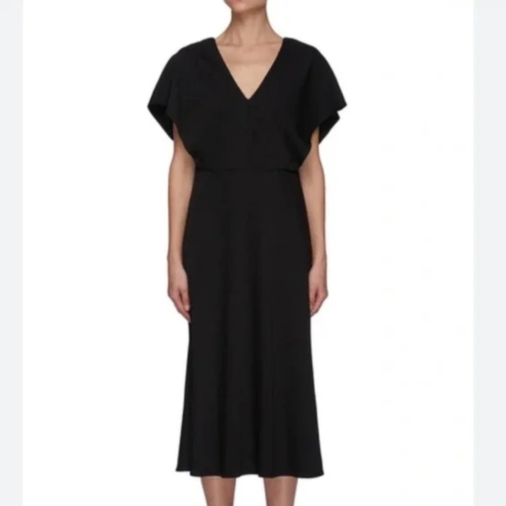Vince Black Double V-Neck Popover Dress Women’s Xs Business Casual